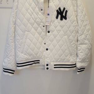 Yankees Letterman quilted coat NWT